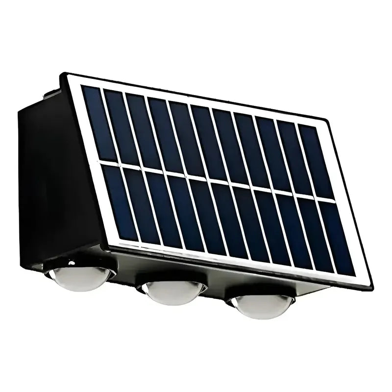 Aplique Solar Para Muro Diseño Moderno Luz Cálida Exterior Negro