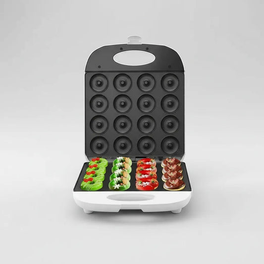 Maquina Para Donas 16 Mini Donuts Antiadherente Resposteria Blanco
