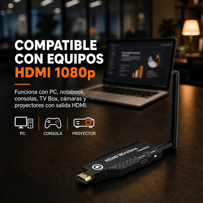 Hdmi Inalámbrico Transmisor Y Receptor 50mts Tv Pc Notebook