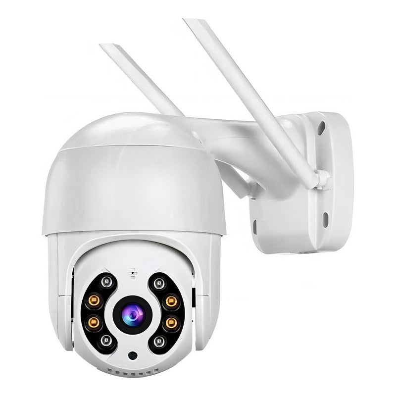 Cámara De Seguridad Domo Exterior Wifi Jortan 360° Full Hd Ip66 Blanco