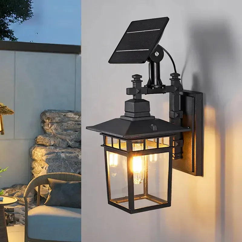 Lámpara Solar Led Exterior Con Sensor De Movimiento Impermeable Ip65 Luz Automática De Seguridad Para Jardín Patio Terraza Reja Entrada Balcón Camino Energía Solar Ahorro Energético Negro