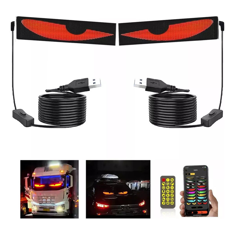 Pantalla Led Flexible Con Ojos Movimiento De Luz (19* 90 Cm)