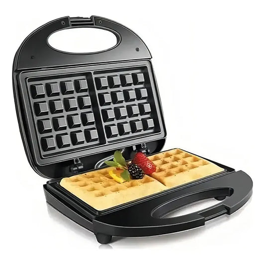 Máquina De Hacer Waffles Antiadherente Raf 242 Negro 2 Porciones