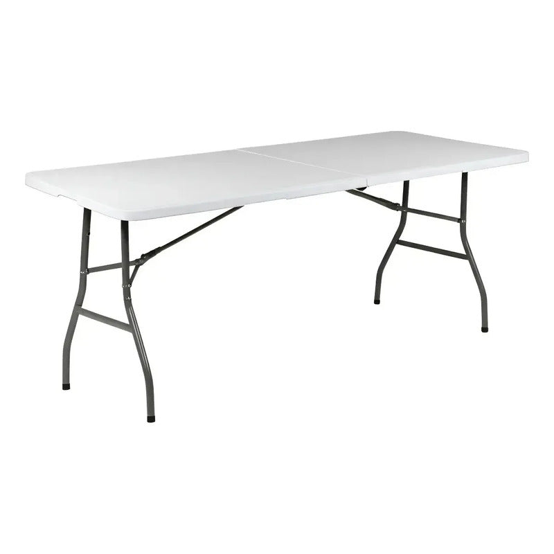 Mesa Plegable Resistente Interior/exterior + Mantel Navideño Blanco