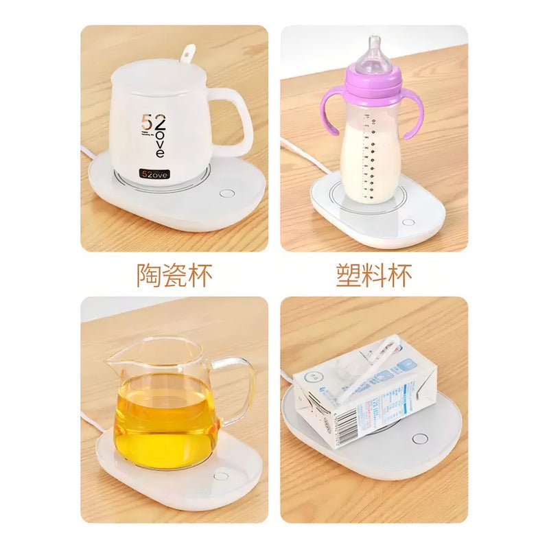 Calentador De Tazas Auronp Eléctrico Vidrio 10cm Control Táctil Negro