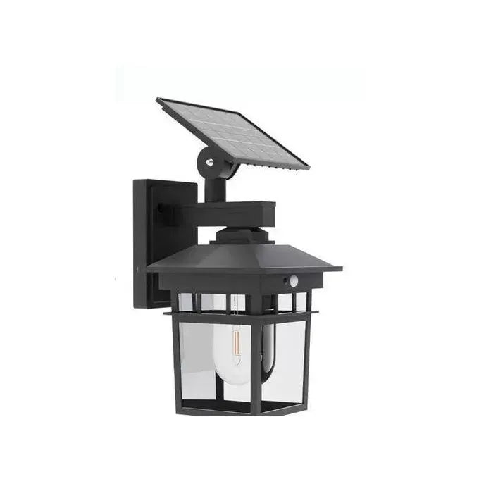 Lámpara Solar Exterior Luz Led Con Sensor De Movimiento Negro