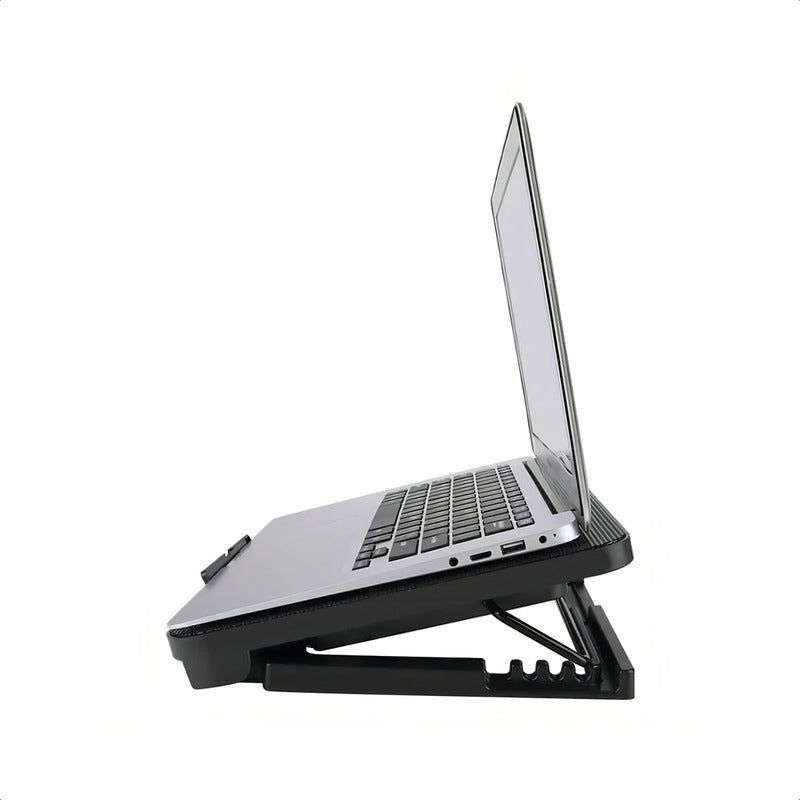 Base Enfriador Notebook Cooler Pad Gamer N99 Con Led Azul 2 Ventiladores Usb Negro