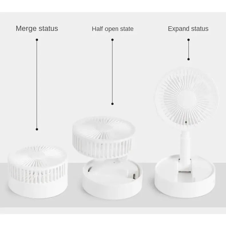 Ventilador De Mesa Escritorio Portatil Usb Silencioso Potent 20 Cm 5w Blanco Plástico 3