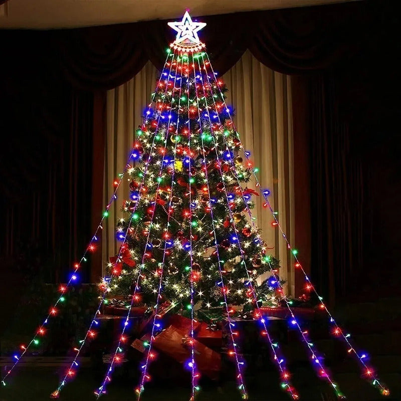 Luces Navidad Guirnalda + Control Cascada Arbol Luz 300 Led
