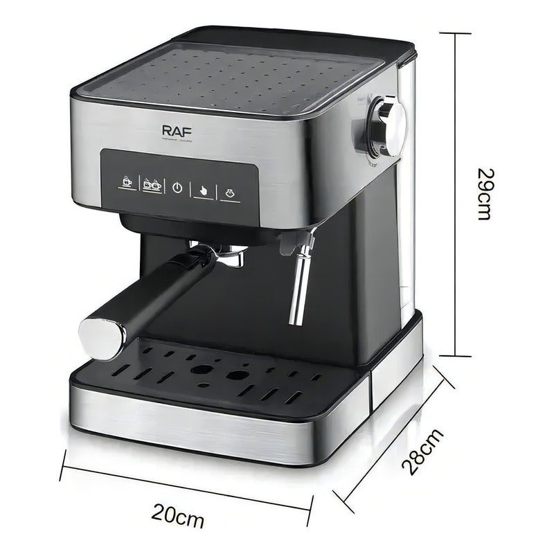 Máquina Café Espresso Espumador De Leche Antigoteo Raf R.136 Color Plateado