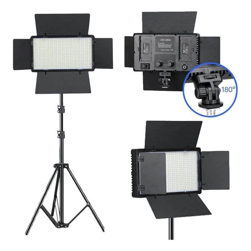 Pack Microfono Condensador+ Soporte+ Luz Relleno Con Tripode