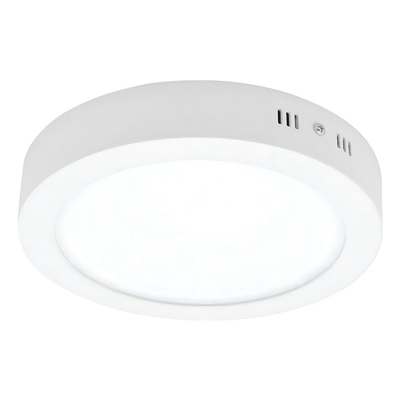 Panel Led Sobrepuesto Redondo 18w 6500k 220mm Blanco