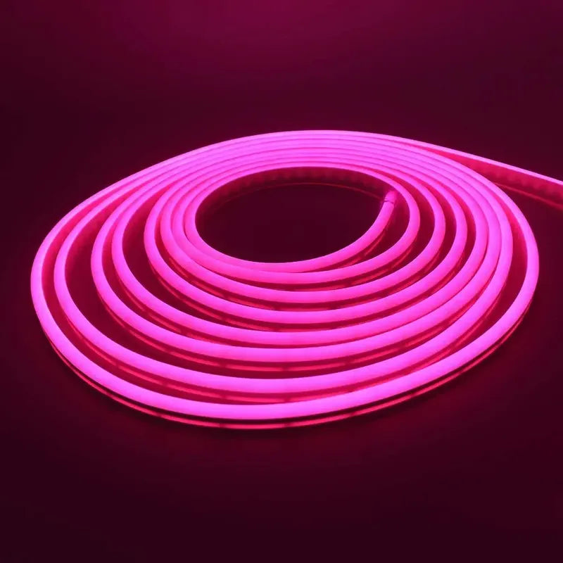 Cinta Led Neon Luz 5mts Flexible Transformador 12v Decoracio Fucsia