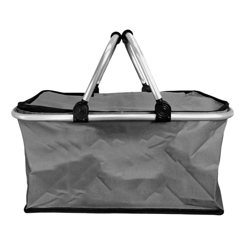 Canasto Picnic 4 Personas Cesta Térmica Impermeable Camping Gris 2