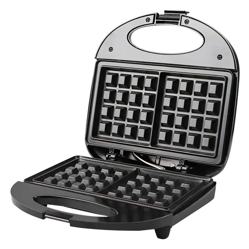 Waflera Doble Cuadrada Antiadherente 2 Waffles Electrica Negro