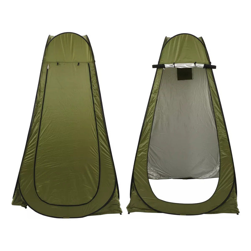 Caseta Baño Carpa Alta Vestidor Portátil Camping Practica Verde